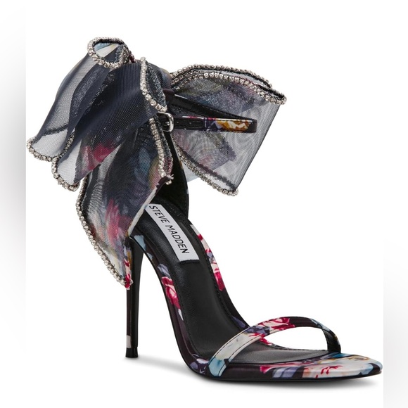 Steve Madden Benni Rhinestone Embellished Net Bow sandal - Picture 1 of 13